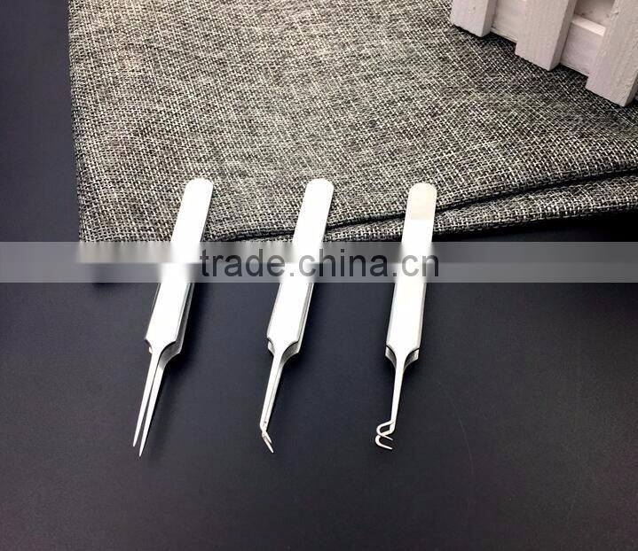 Curved acne clip tweezer extractor needle blackhead Comedones Whitehead remover