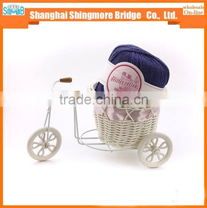 china knitting yarn supplier hot sales high standard yarn cotton polyester lurex with 50gram balls