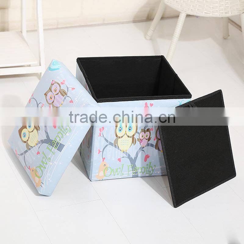 PU leather thick foldable shoes storage stool box bench seat