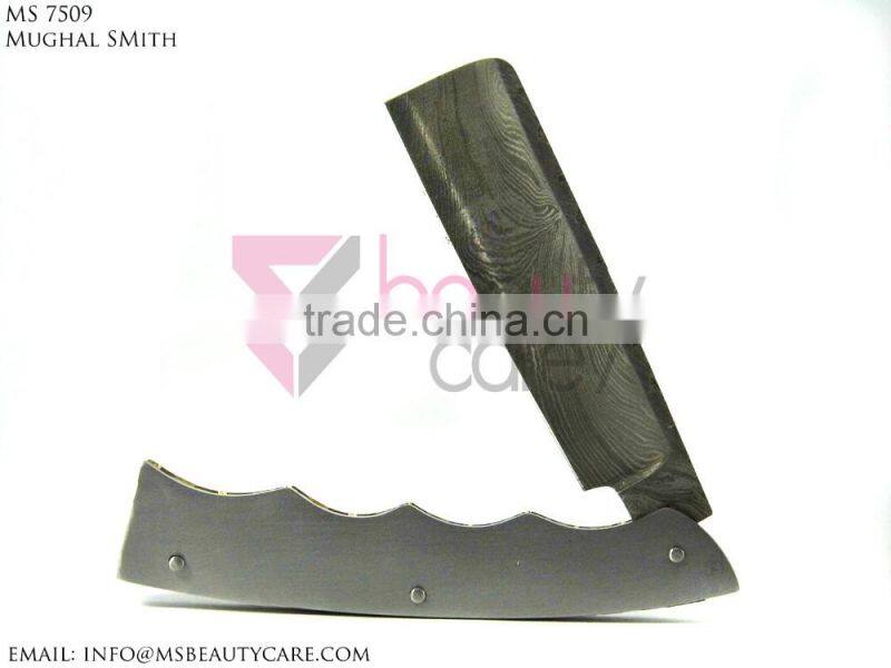 Stainless steel Barber Razor Blade Engraved with White Bone Handle