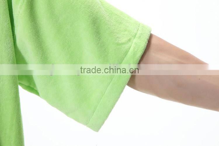 Wholesale unisex cotton terry green poncho