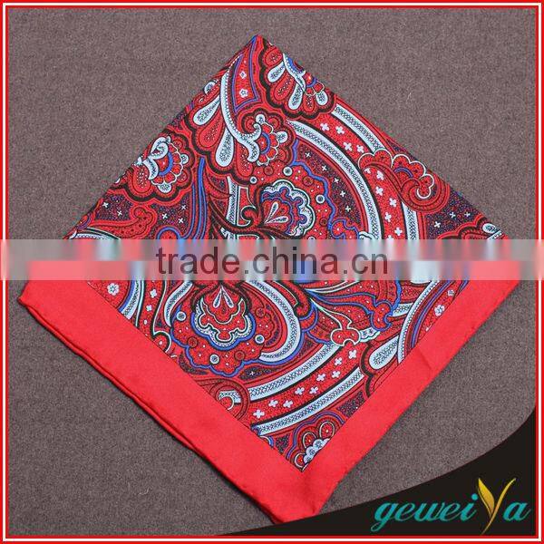 Suit Red Silk Printed Pocket Handkerchief