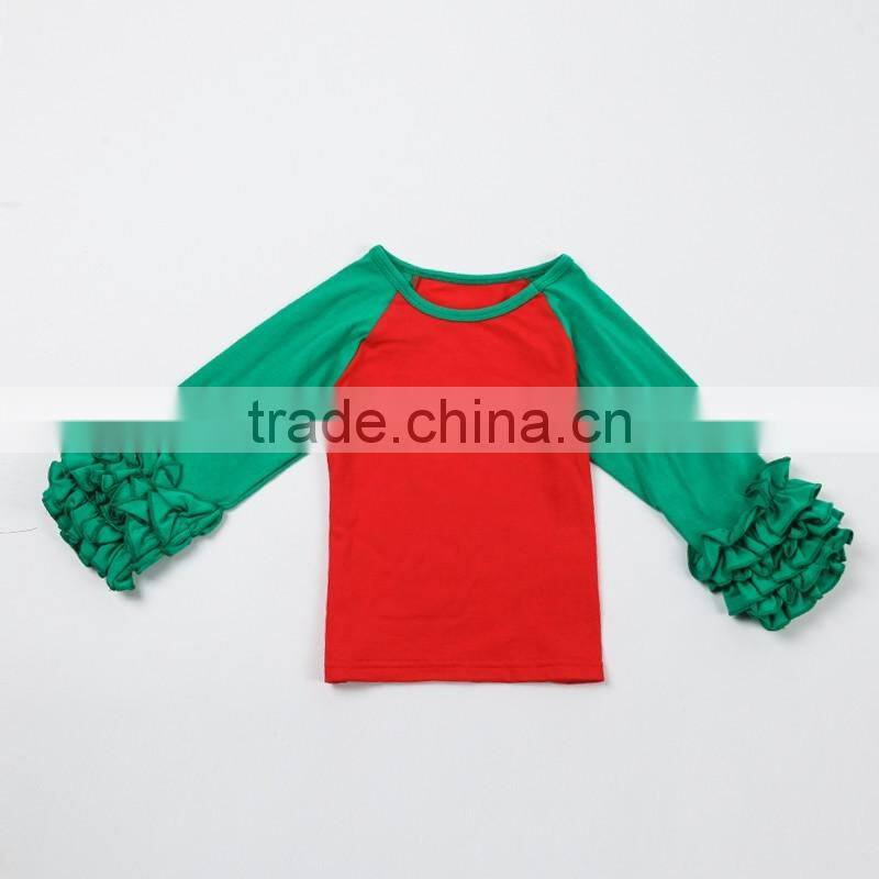 Fall Baby Ruffled Raglan Leggings Clothes Set Christmas Pants Outfit For Unisex