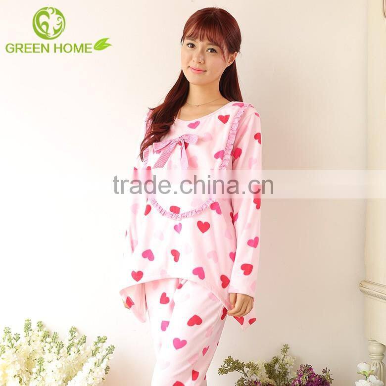 100%cotton plus size ladies winter nightwear