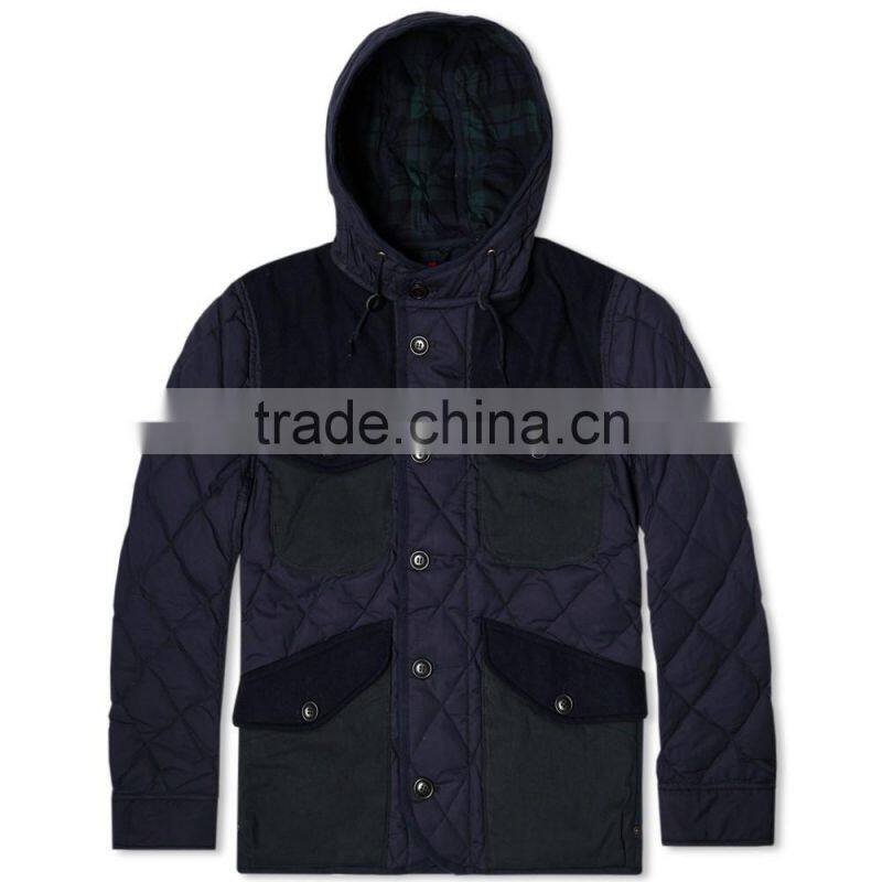 Water Repellent Mens Quilted Winter Hunting Jacket
