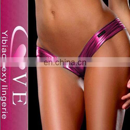 OEM/In-stock New Arrival Sexy Ladies Ideal Briefs Sheer Underwear Glossy V Metallic Panty