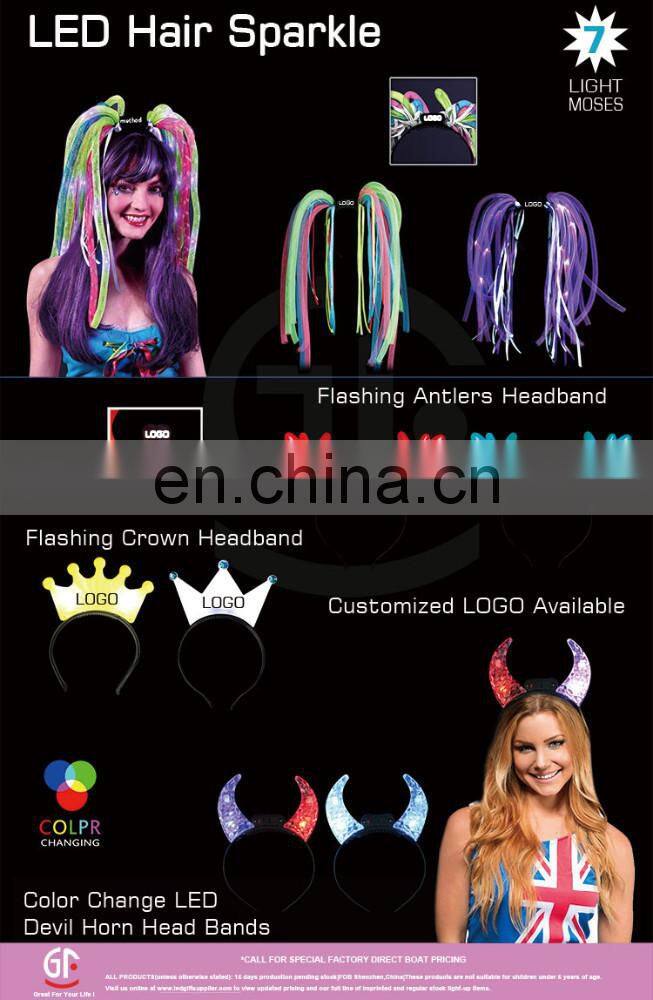 Christmas Led Gift light up red devil horns led headband