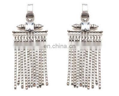 Punk Fashion Rivet Vintage Enthic Bohemia Metal Chain Drop Dangle Tassel Earrings Antique Gold Silver Statement Jewelry