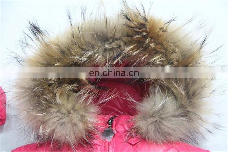 Cute Super Quality Lovely Child Down Overwear Kids Fur Hooded Coats