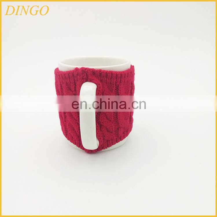 Hot Sales Ceramic Coffee Mug with Knitting Cup Cover Sales Christmas Gift Ceramic Mug Cup with Knitting Sleeve Cover