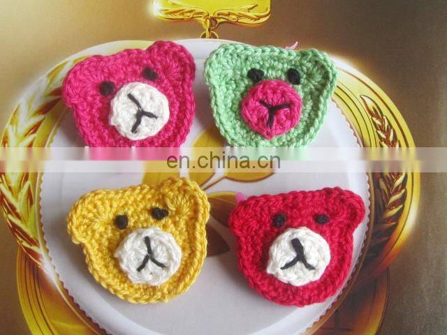 hand crocheted bear hair clip