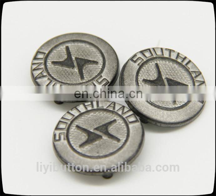 round metal clothing label, decorative contrast tin garment label with cheap price