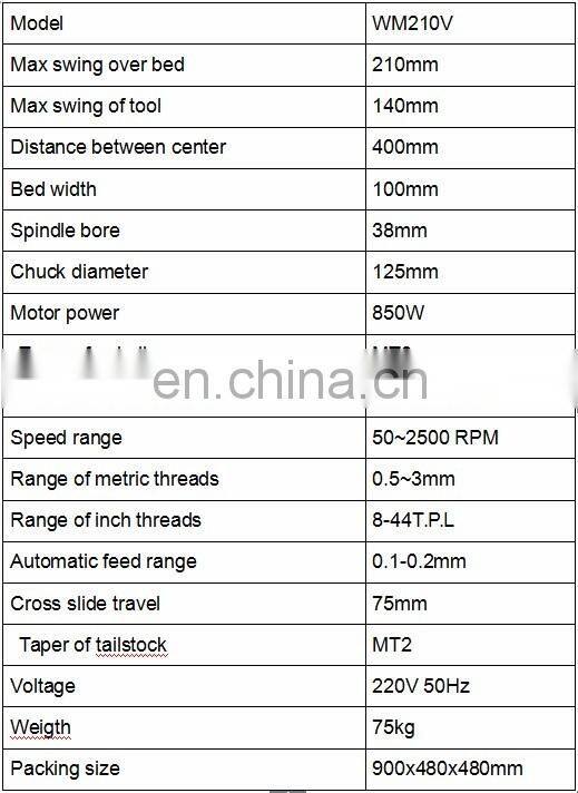 Best Selling Lathe 38mm Spindle Bore Variable Speed Mini Bench Lathe for Steel