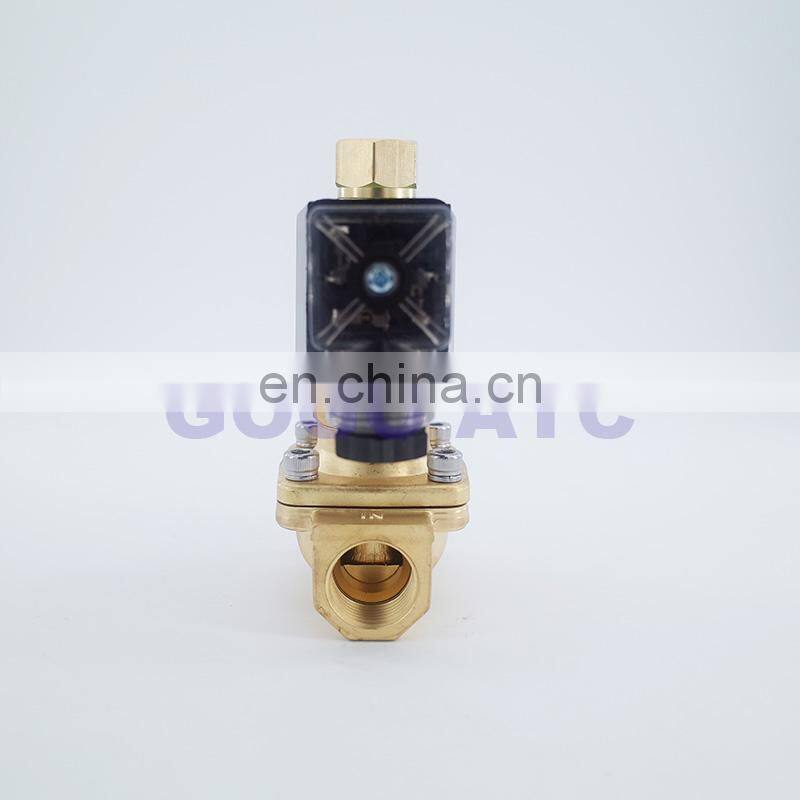 GOGO 2 way brass Normally open solenoid valves 12V DC for water 3/4 inch Orifice 20mm zero pressure start with plug type