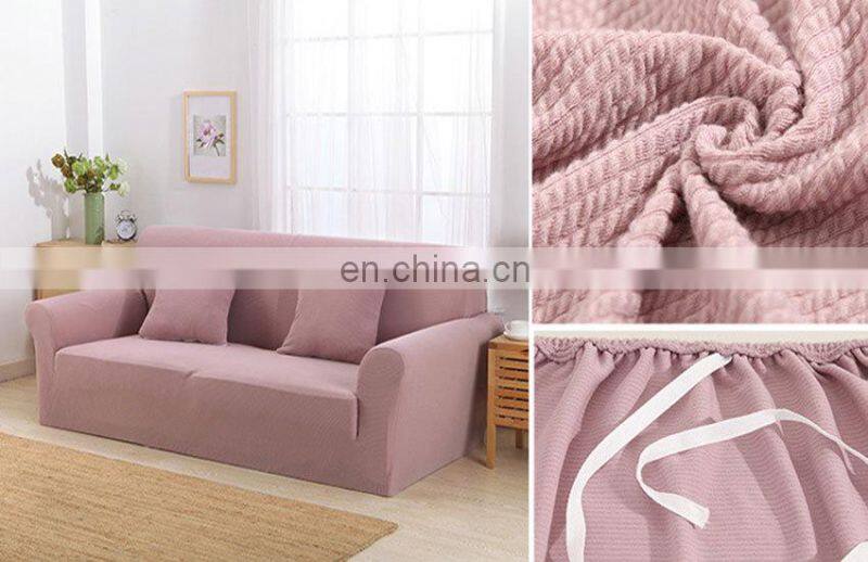 High quality fitted couch cover plain knitting sofa cover
