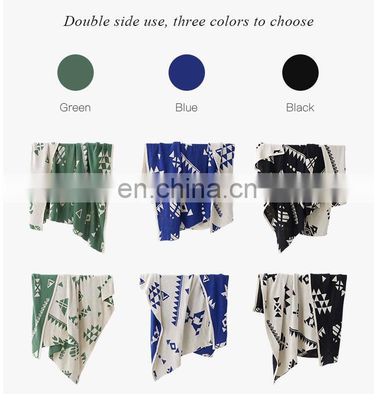RAWHOUSE low moq wholesale knitted jacquard cotton 100 blanket
