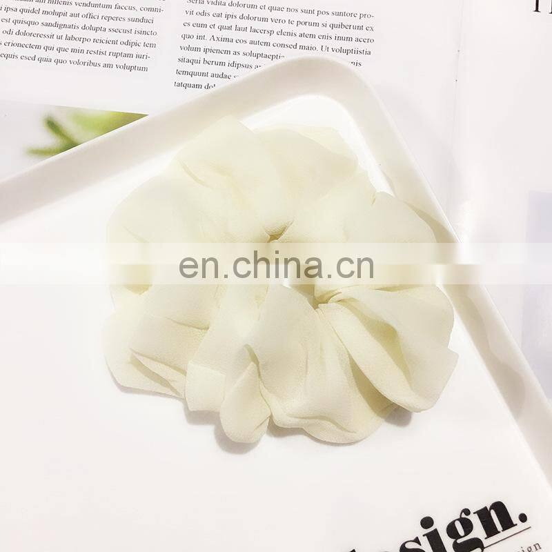 Xugar Hair Accessories Chiffon Hair Scrunchies Solid Elastic Ties Rubber Gum Hair Rubber Ponytail Holder Rope Bands