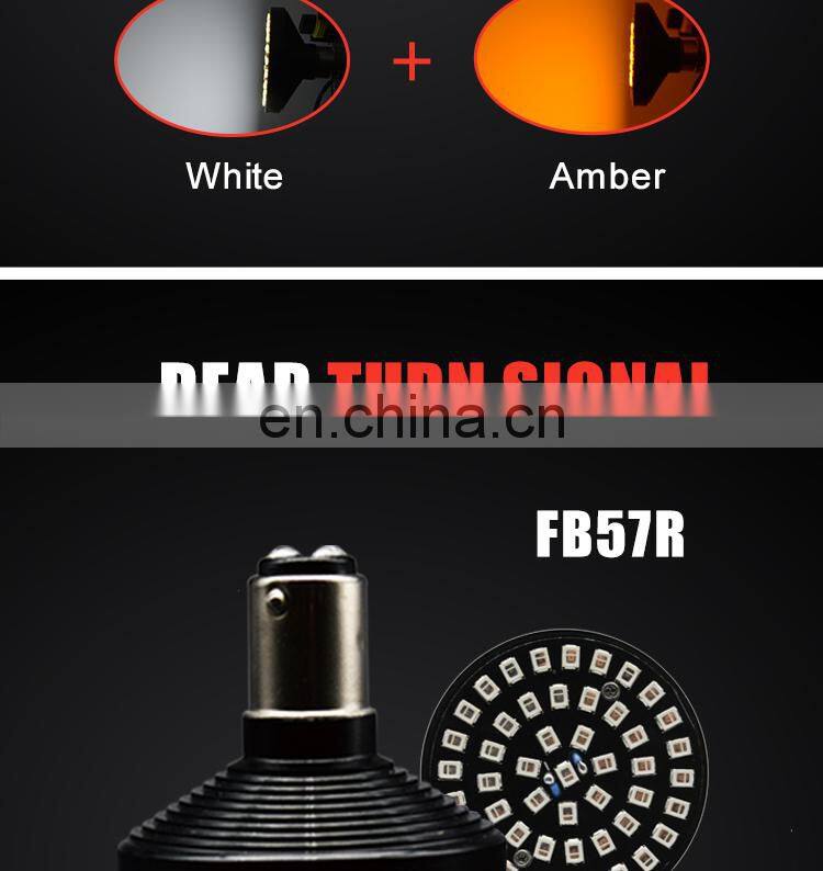 Waterproof 2 inch rear tail light 800lm front white and amber 1157 LED bullet style turn signal for motorcycle harley davidson