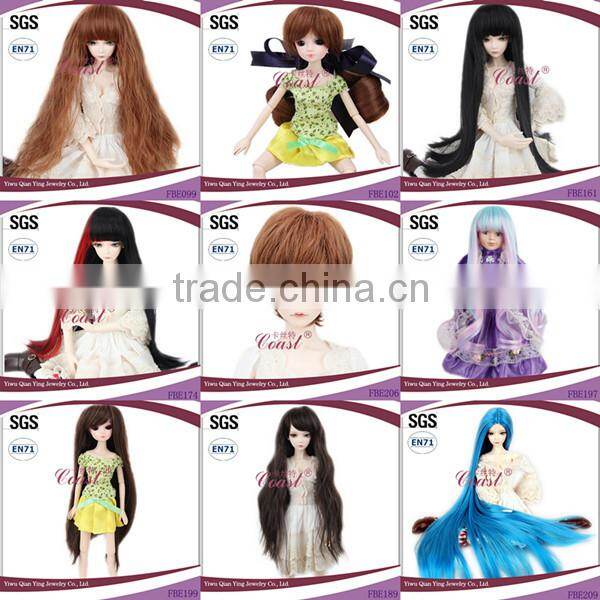 short cute pink synthetic fiber bob doll wigs