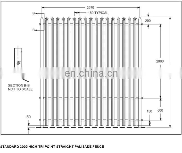 Good quality Commercial Industrial Steel Security palisade fencing