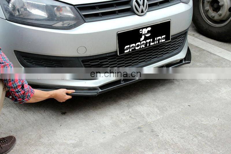 R Style Car Carbon Front Bumper Lip Spoiler for VW POLO 6 2011