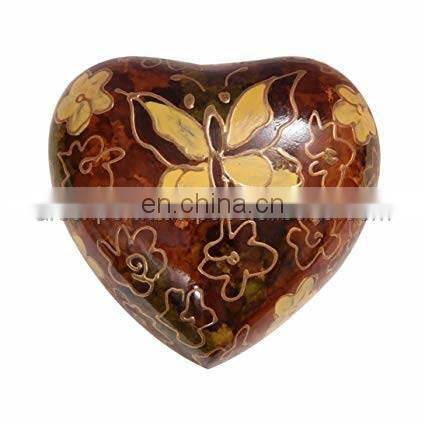 hand painted heart shaped antique urn