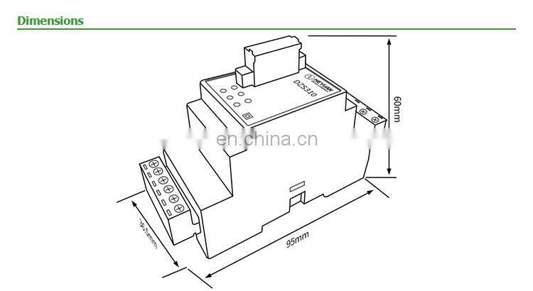 DZS310 No Display Compact 3 Phase Kwh Electronic Meter with CT