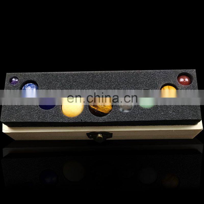 Semi-Precious Stone Crafts Gift Set Semi Precious Stones Crystal Ball Sphere Planet Stone Set Gift Box