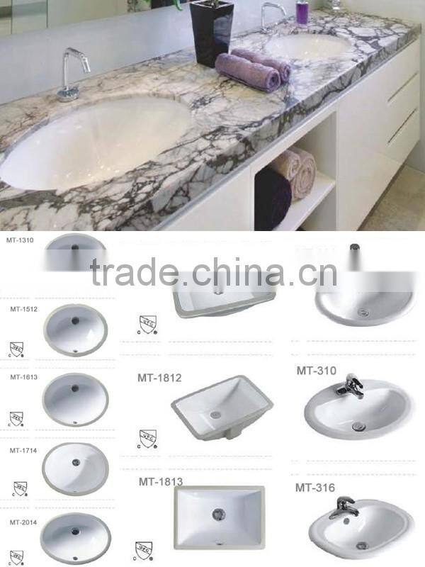 Popular Polishing Hotel Modern Design Bathroom Marble Vanity