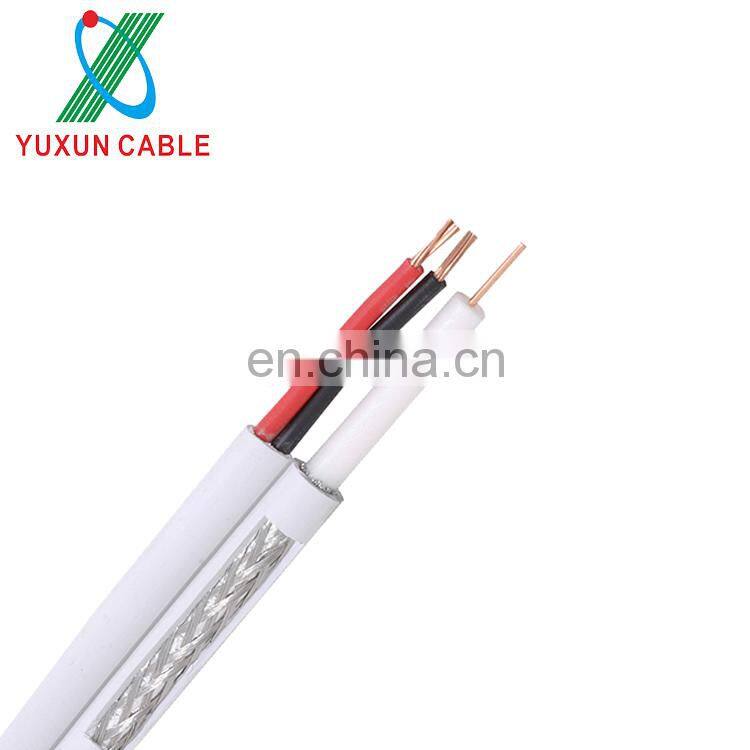 Rg59 with 2 power coaxial cable for Camera 75 Ohm RG59 siamese cable CCTV cable