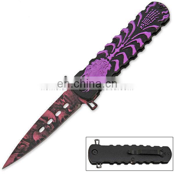 8.1 Inch aluminum handle stainless steel pocket folding outdoor survival knife