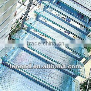 toughed glass steel spiral staircase