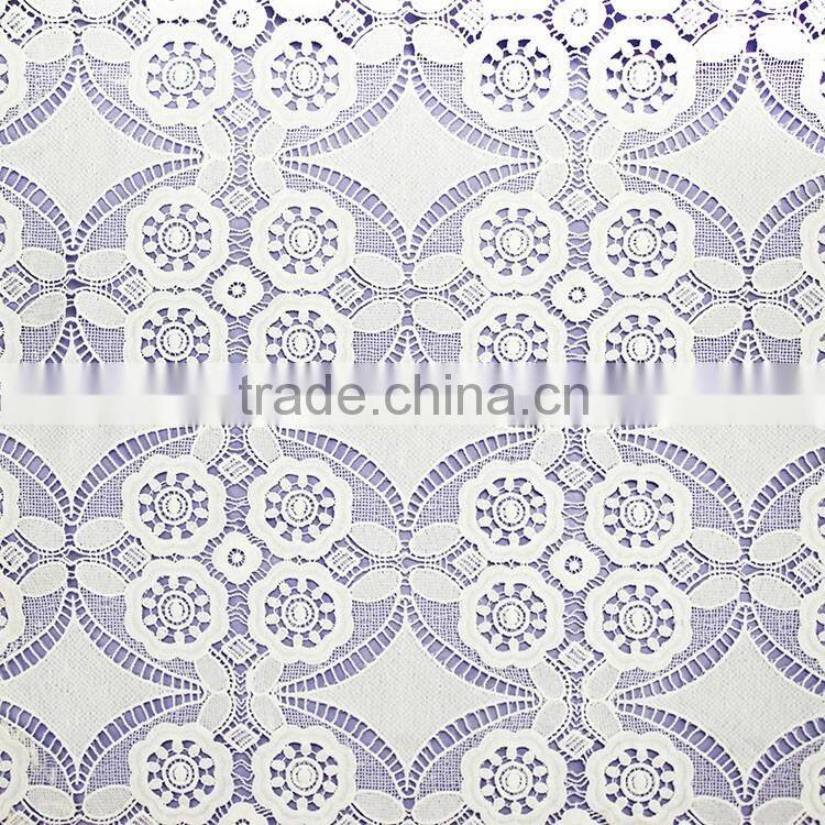 Sale high quality factory water soluble micro fiber polyester Chemical lace fabric decoration for wedding dress, apparel
