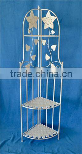 4 Tier Metal Corner Shelf Cream