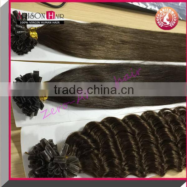 European virgin hair I,U,V,flat tip pre bonded hair extension Vietnam hair