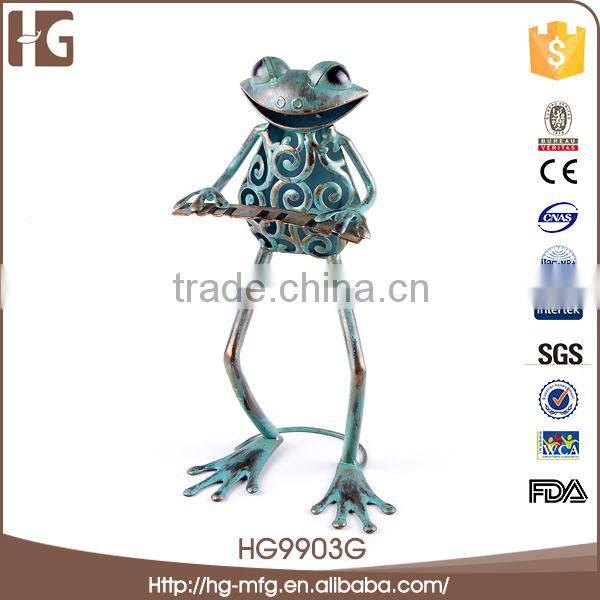 Originality collectible frog model metal iron craft decorative statue 19x14x33CMH