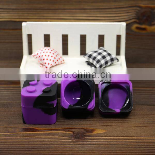 Non-stick custom silicone bho container lego slick butane hash silicone container silicone wax jar 9ml