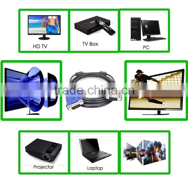 SLT High Quality 10M 3+2 VGA Male to VGA Male Cable 15pin for computer monitor projector laptop hdtv LCD etc multimedia