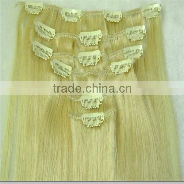 2014 New Arrival 100% Remy blonde 30 inch hair extensions clip in
