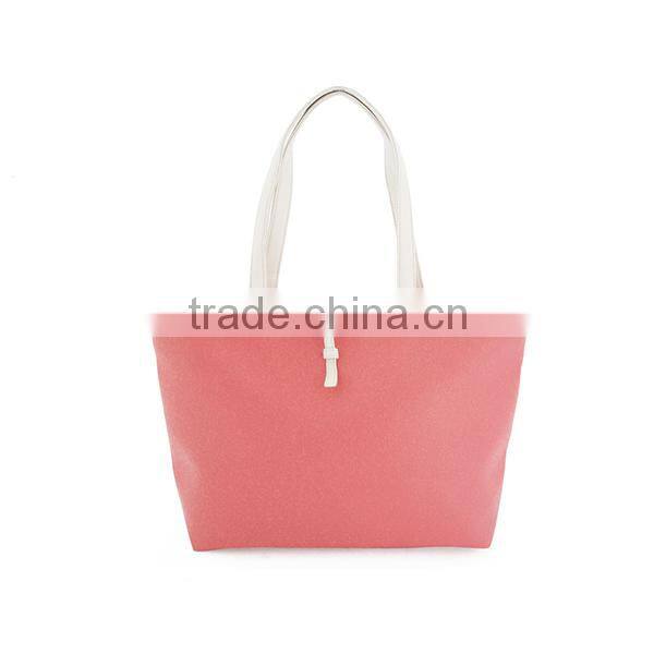 Colourful fashion designer leather hand bags, leather reusable shopping bag