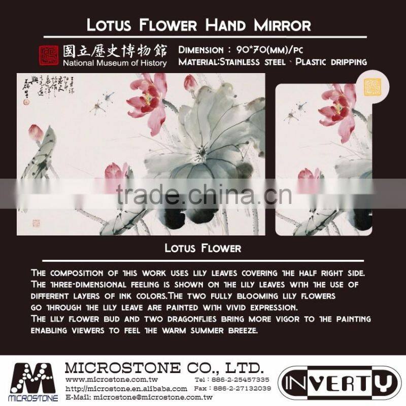 women chinese element newest design square pocket mirror with packing