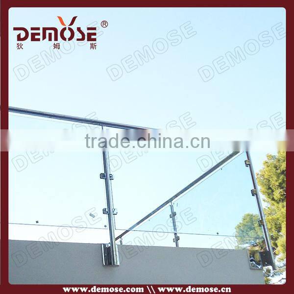 prefab homes balcony frosted frameless glass balustrade