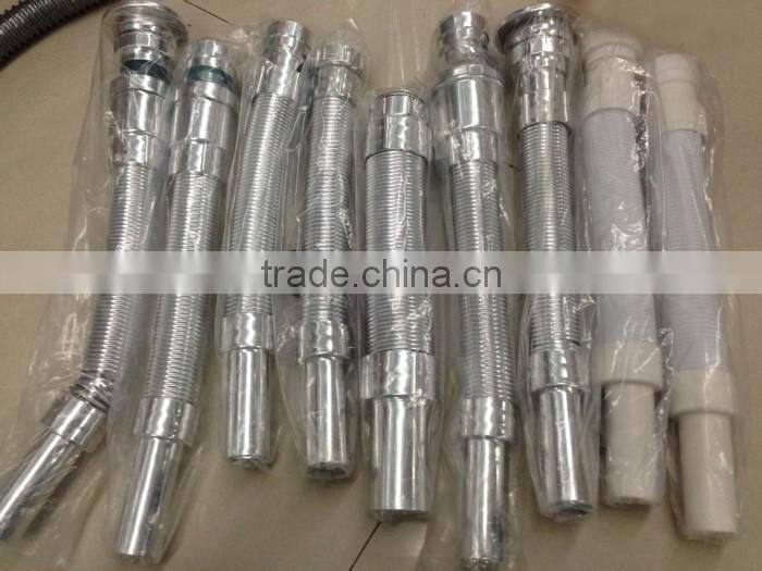 PVC flexible waste pipe/Chromed coated steel wire drain tube for wash basin/kitchen pvc steel wire reinforced flexible pipe