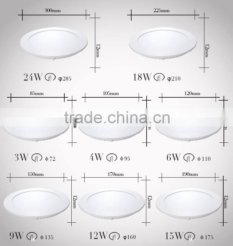 CE Certification 3years warranty 12W square ultra thin led slim panel light
