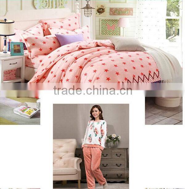 hot sale fannel fleece printed flower pattern for baby blanket keep warm