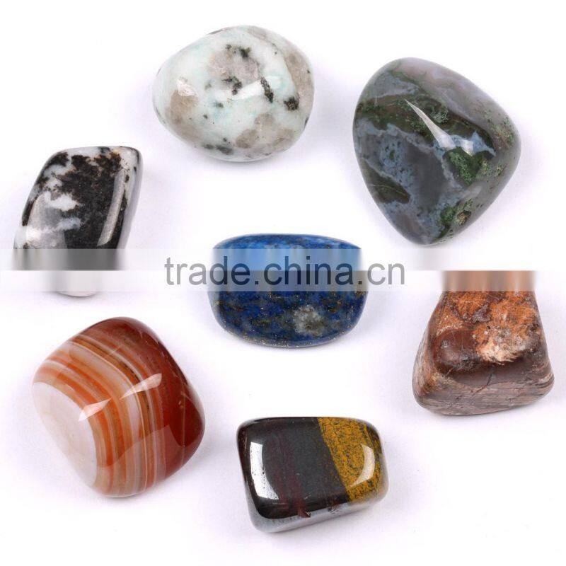 Different crystal tumble stones for healing, meditation and decoration
