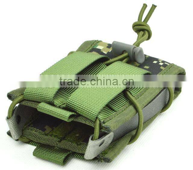 Camouflage molle tactical military knit mobile phone bag