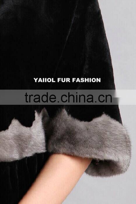 hot sale natural black mink fur coats for women