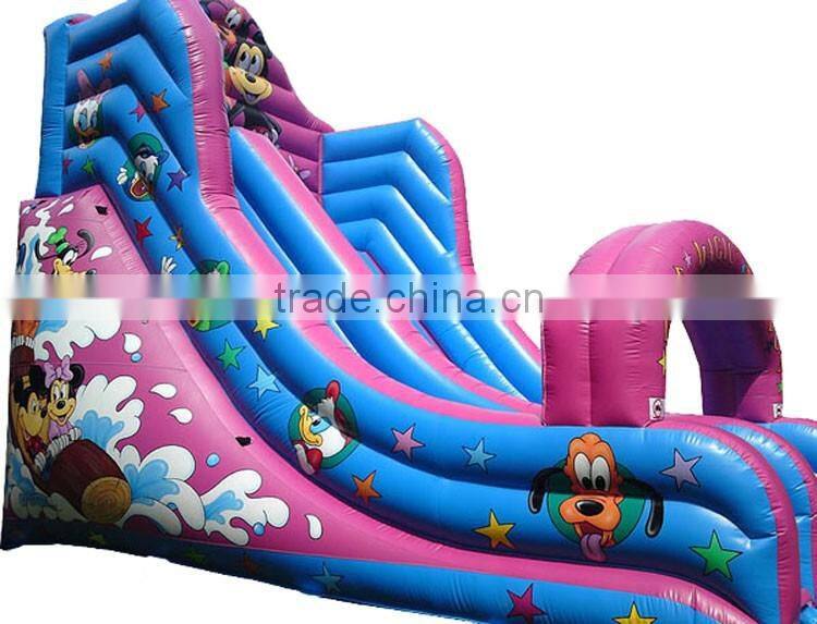 the magic kingdom giant inflatable slide for children, cartoon themed inflatable castle slide for sale