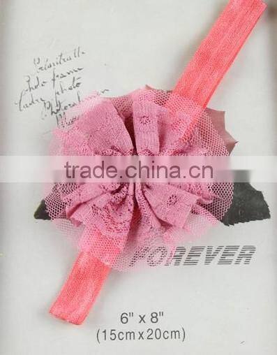 lovely flower elastic hair rubber band with pearls